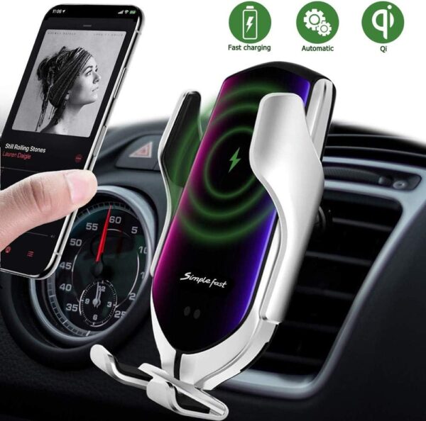 Cargador inalámbrico para coche)sensor inteligente R2(AMAZON)10W Qi Fast Charging